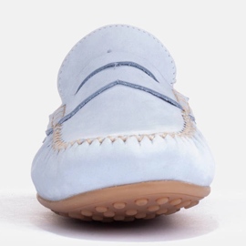 Marco Shoes Klassiske loafers i blødt læder blå 3