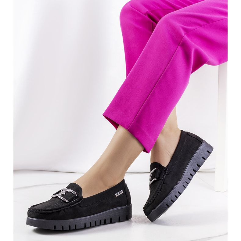 Sorte loafers på Campini platformen 1