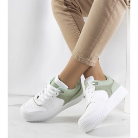 Grønne damesneakers Lins hvid 1