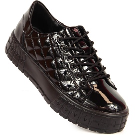 Sorte patent quiltede damesko Filippo 1