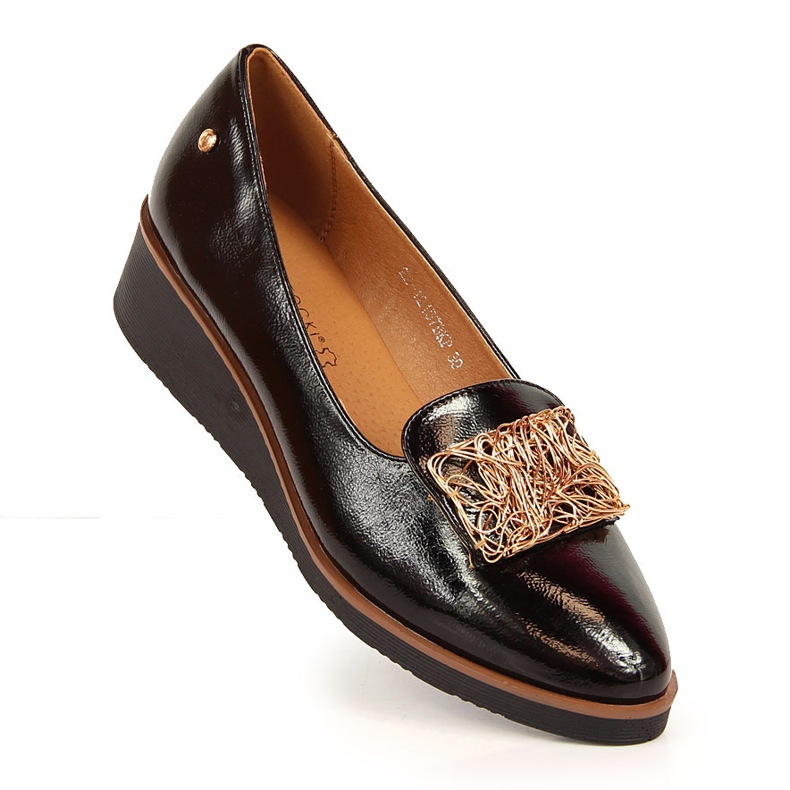 Lakerede sko, slip-on wedges, sort Potocki 1