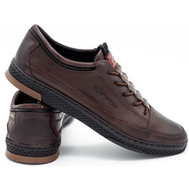 Polbut Casual sko til mænd i læder K22 mørkebrun 6