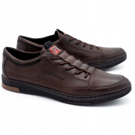 Polbut Casual sko til mænd i læder K22 mørkebrun 4