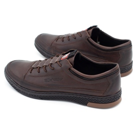 Polbut Casual sko til mænd i læder K22 mørkebrun 1