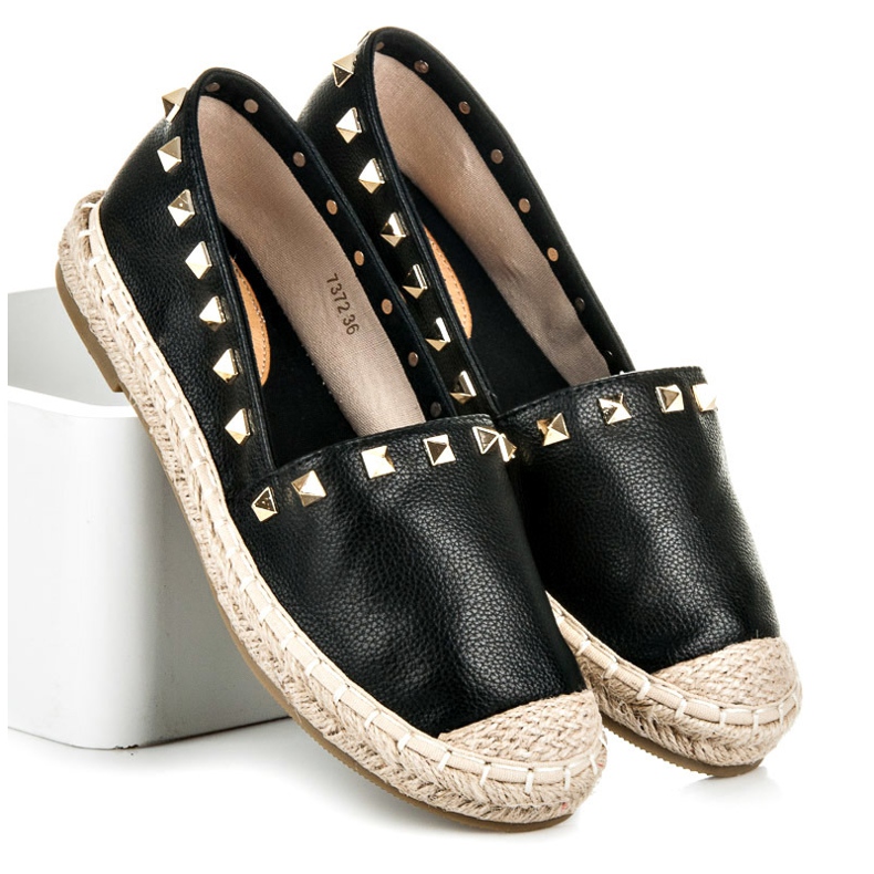 Espadriller med nitter sort 1