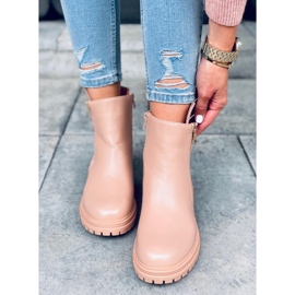 Janine flade damestøvler beige 2