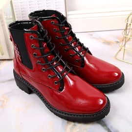Kvinders røde isolerede lakerede støvler Vinceza 2