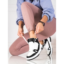 Shelovet høje sneakers med snøre i sort og hvid 1