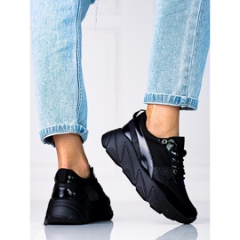 W. Potocki Sorte Potocki damesneakers på platformen 1