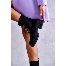 Hope Black Slip-On Socks Støvler i ruskind sort 3