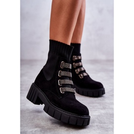 Hope Black Slip-On Socks Støvler i ruskind sort 1