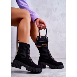 Hope Black Slip-On Socks Støvler i ruskind sort 5