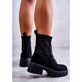 Hope Black Slip-On Socks Støvler i ruskind sort 2