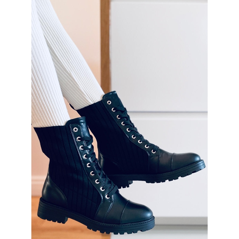 Støvler med elastisk Elinor Black overdel sort 1
