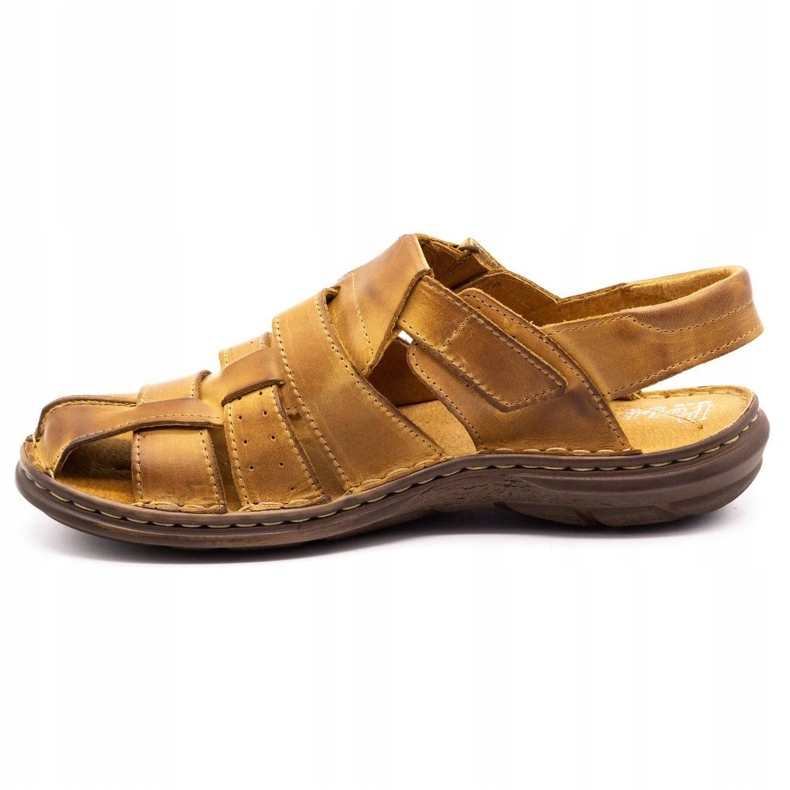 Polbut Mænds lædersandaler 211 beige 1