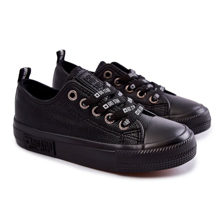 Børne læder sneakers Big Star KK374057 Sort 1
