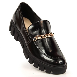 Sergio Leone Lakerede loafers med kæde sort 2