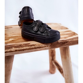 Børne læder sneakers med velcro Big Star KK374054 Sort 3