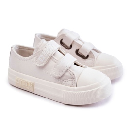 Børne læder sneakers med velcro Big Star KK374055 Hvid 9