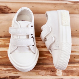 Børne læder sneakers med velcro Big Star KK374055 Hvid 3