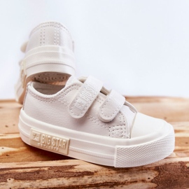 Børne læder sneakers med velcro Big Star KK374055 Hvid 2