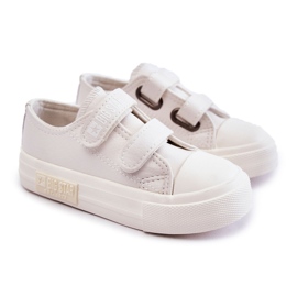 Børne læder sneakers med velcro Big Star KK374055 Hvid 5