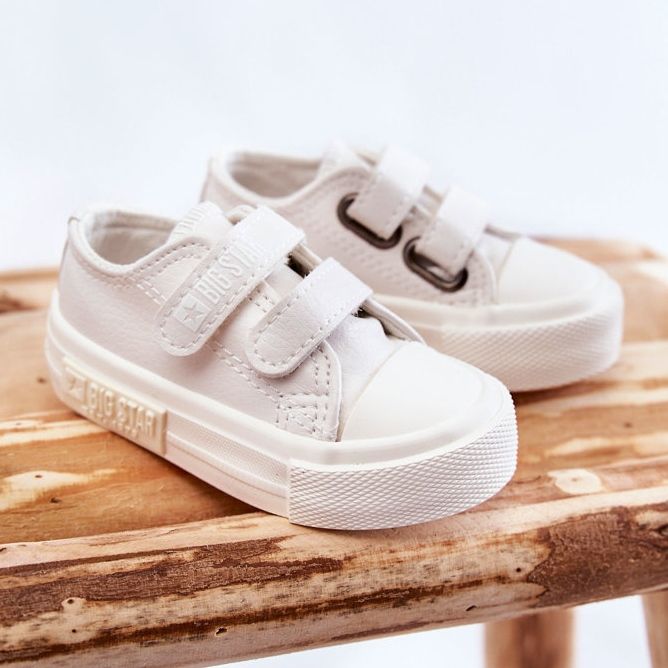 Børne læder sneakers med velcro Big Star KK374091 Hvid 1