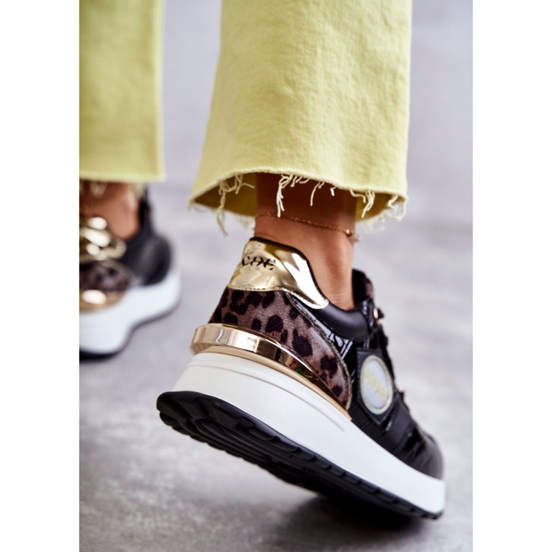 Damesportssko On Wedge GOE KK2N4085 Sort brun gylden 2