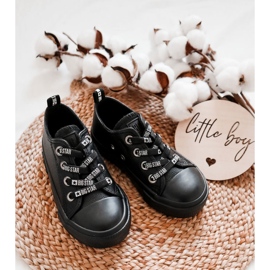 Børne læder sneakers Big Star KK374061 Sort 2