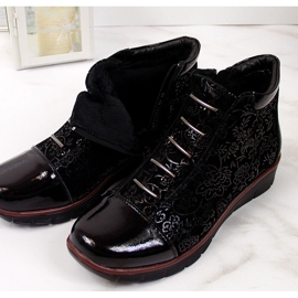 Dame læder isolerede støvler med sort Filippo print 3