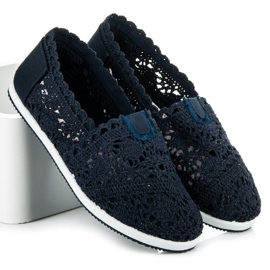 Seastar Marineblå Lace Slipons 2