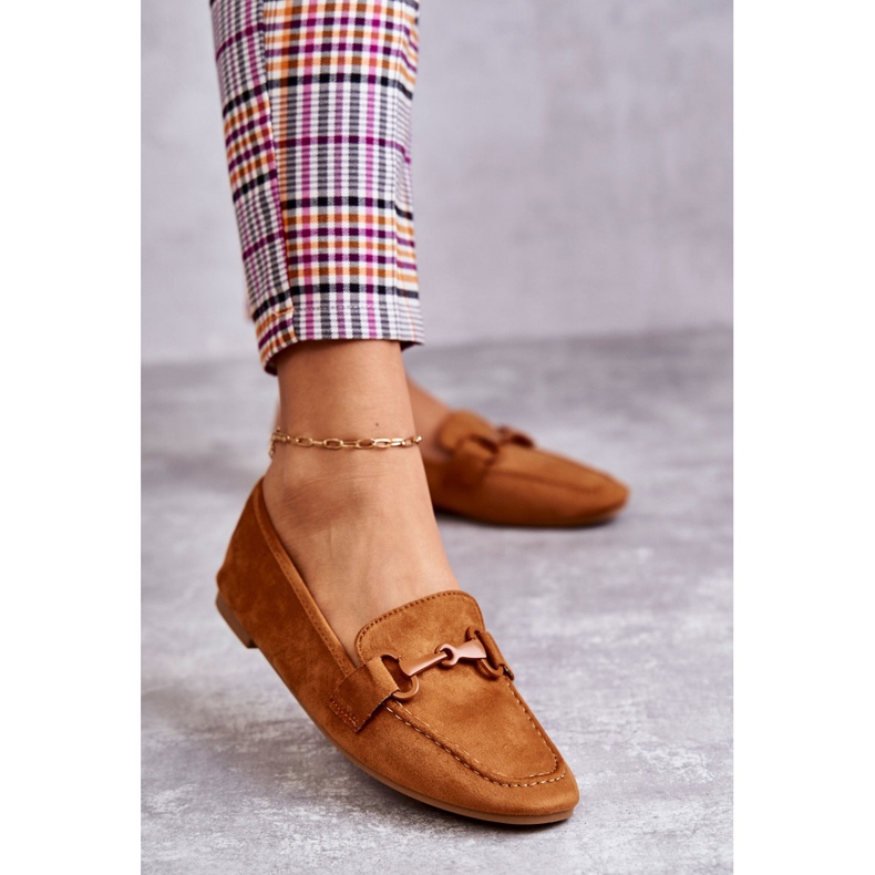 Ruskind Loafers med Camel Santi dekoration brun 1