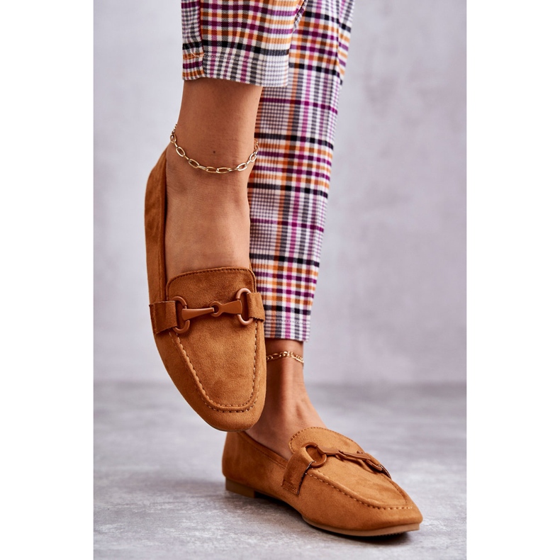 Ruskind Loafers med Camel Santi dekoration brun 2