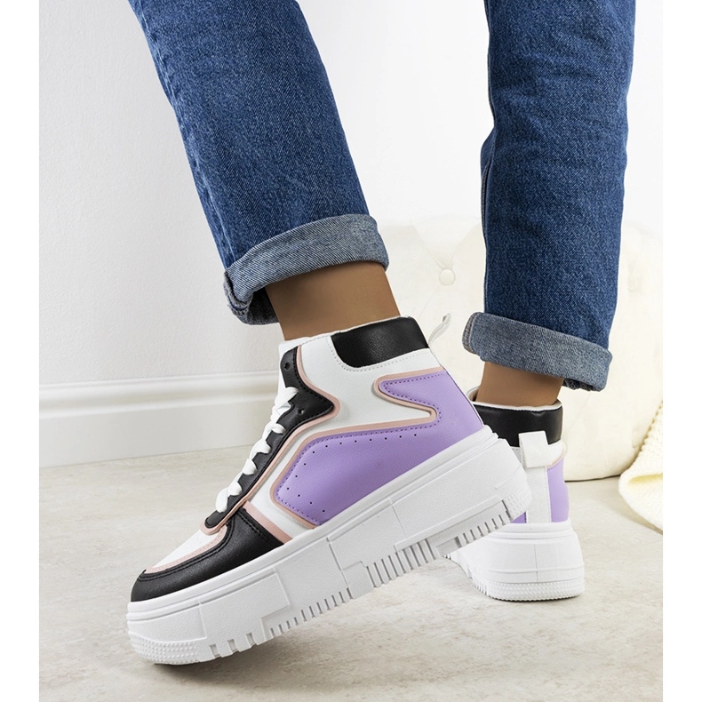 Sorte og lilla Zetta ankelsneakers 1