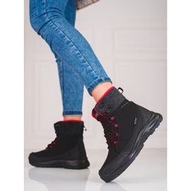 DK sorte og røde snørestøvler til kvinder 1