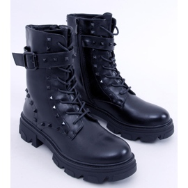 Snørestøvler Frankee Black sort 1