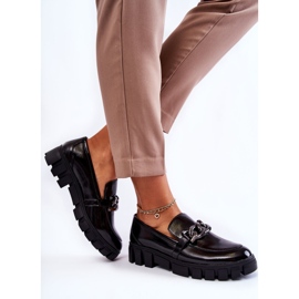 Sergio Leone Lakerede Loafers På Den Sorte Inger Platform 2