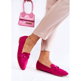 Ruskindsloafers med Fuchsia Santi-dekoration lyserød 2