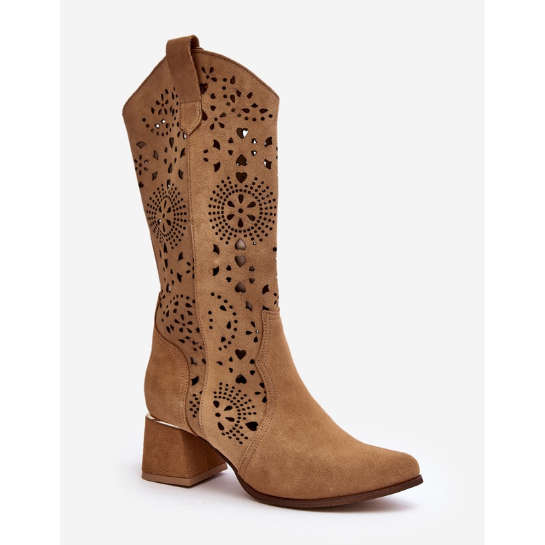 Lewski Shoes Ruskind Openwork Støvler Lewski Sko 3171 Beige brun 1