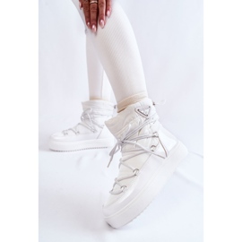 PM1 Moderigtige snestøvler med snørebånd til kvinder i hvide Carrios 3