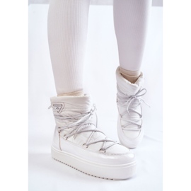 PM1 Moderigtige snestøvler med snørebånd til kvinder i hvide Carrios 4