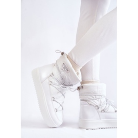 PM1 Moderigtige snestøvler med snørebånd til kvinder i hvide Carrios 6
