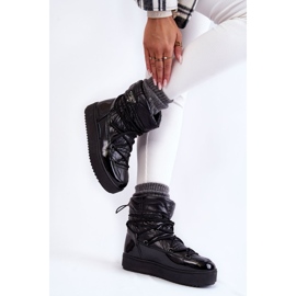 PM1 Moderigtige snestøvler med snørebånd til kvinder i sorte Carrios 5