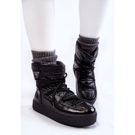PM1 Moderigtige snestøvler med snørebånd til kvinder i sorte Carrios 4