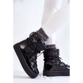 PM1 Moderigtige snestøvler med snørebånd til kvinder i sorte Carrios 7