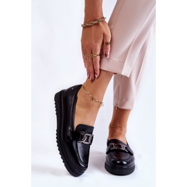 Vinceza Læder loafers på den sorte Abisso platform 1
