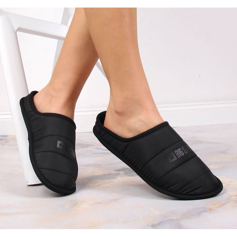 Big Star INT1773B isolerede slip-on hjemmesko sort 1
