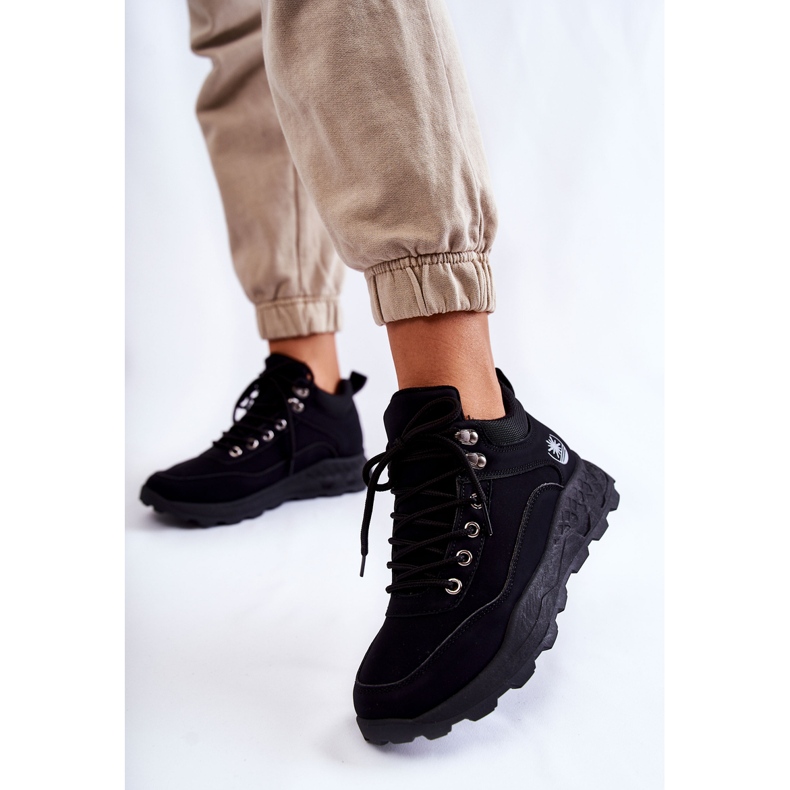 Dame Otto Black Warm Trekking Sko Trappers sort 1