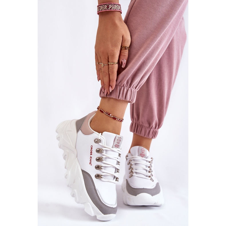 Sneakers til kvinder på platformen Cross Jeans KK2R4071C Hvid 1