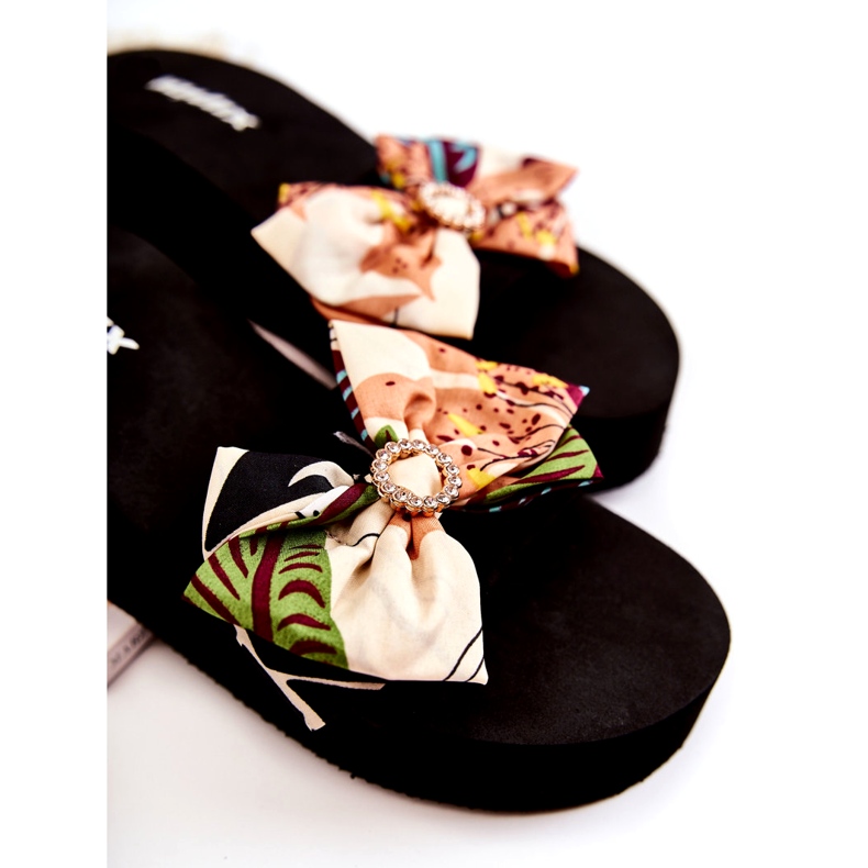 WJ1 Beige Silana Foam Wedge Hjemmesko til kvinder sort flerfarvet 2